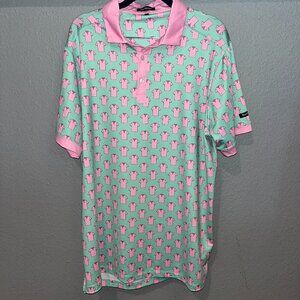 DAD BRAND POLO POLO Pink Polo Shirts on Mint Green Background Golf Polo Shirt XL